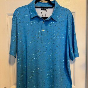 NWT Sunday Swagger Men's golf polo "jawbreaker" electric blue